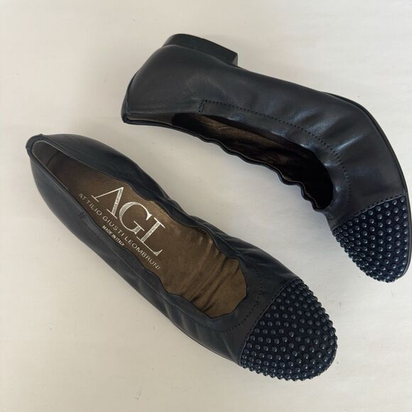 AGL Attilio Giusti Leombruni Navy Blue Ballet Flat Women EU 36.5 US 6.5 Beaded - Picture 15 of 16